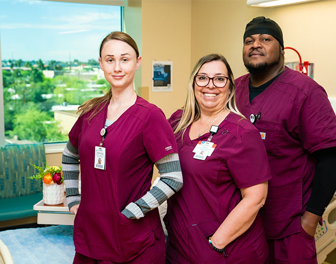 Medical staff posing in patient care area