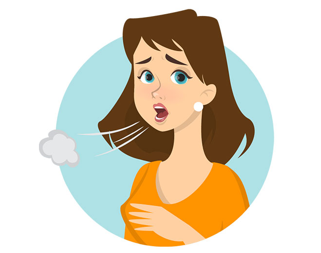 Illustration of person coughing symptoms